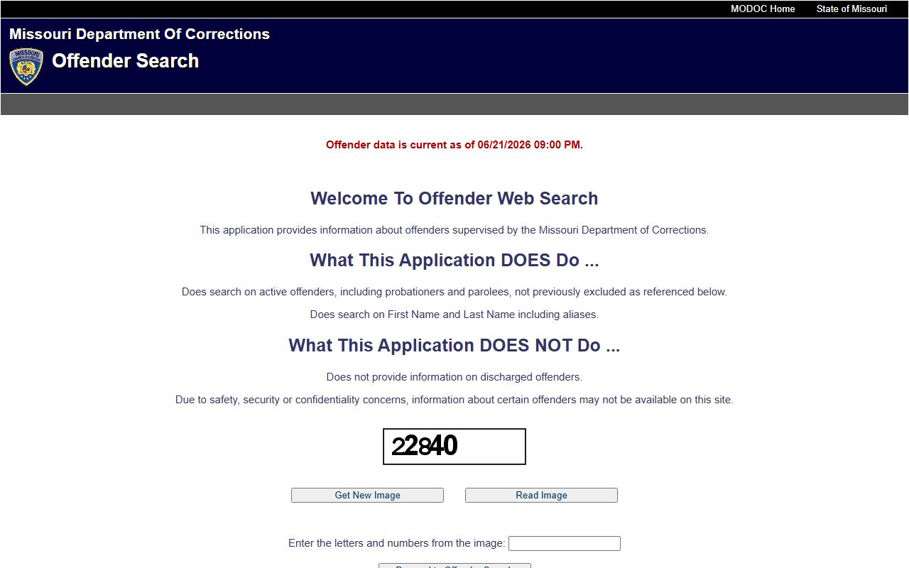 Cape Girardeau County inmate records Missouri DOC offender search