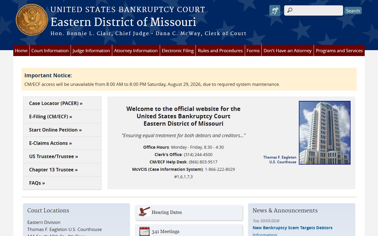 Cape Girardeau County probate records Eastern District bankruptcy court